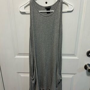 Gray Swing Dress with Pockets